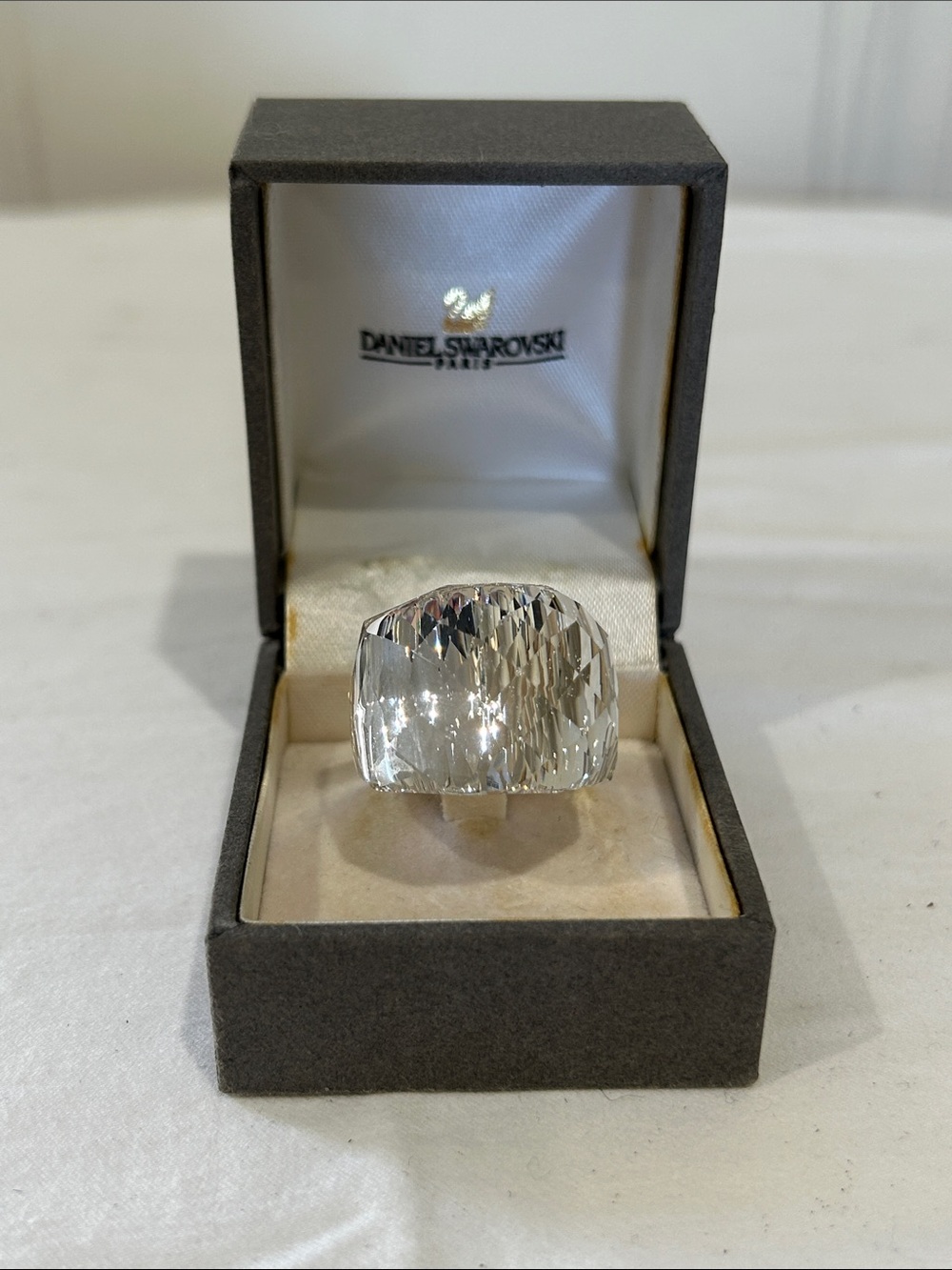 Swarovski Clear Crystal Cocktail Ring in Silver-Tone Setting